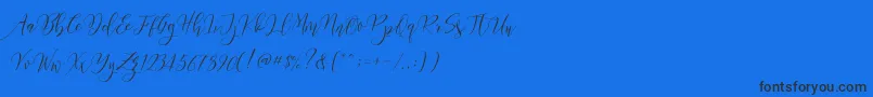 Frutilla Script Font – Black Fonts on Blue Background