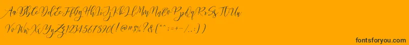 Frutilla Script Font – Black Fonts on Orange Background