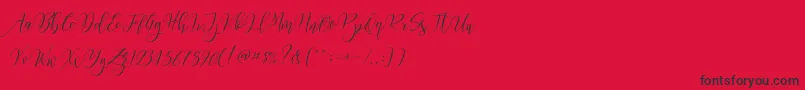 Frutilla Script Font – Black Fonts on Red Background