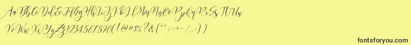 Frutilla Script-fontti – mustat fontit keltaisella taustalla