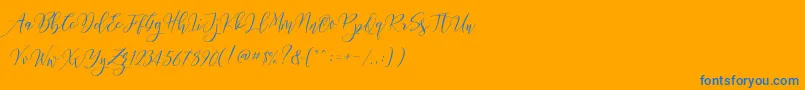 Frutilla Script Font – Blue Fonts on Orange Background