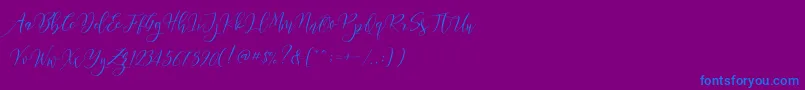 Frutilla Script Font – Blue Fonts on Purple Background