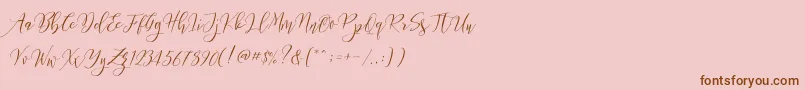 Frutilla Script Font – Brown Fonts on Pink Background