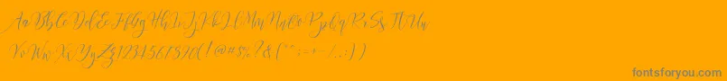 Frutilla Script Font – Gray Fonts on Orange Background