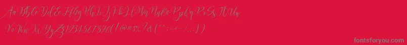 Frutilla Script Font – Gray Fonts on Red Background