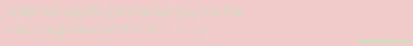 Frutilla Script Font – Green Fonts on Pink Background