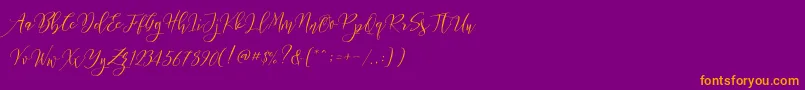 Frutilla Script Font – Orange Fonts on Purple Background
