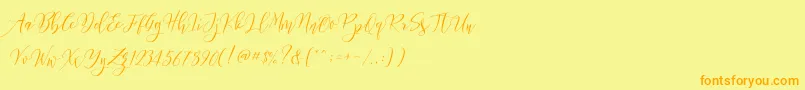 Frutilla Script Font – Orange Fonts on Yellow Background