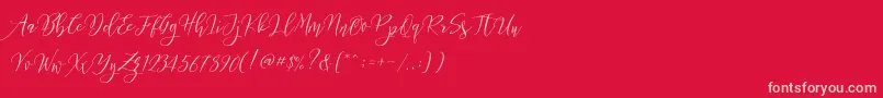 Frutilla Script Font – Pink Fonts on Red Background
