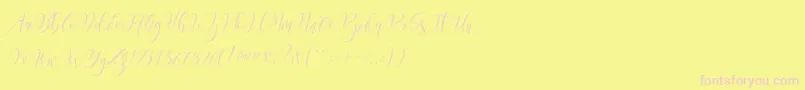 Frutilla Script Font – Pink Fonts on Yellow Background