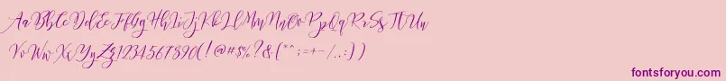 Frutilla Script Font – Purple Fonts on Pink Background