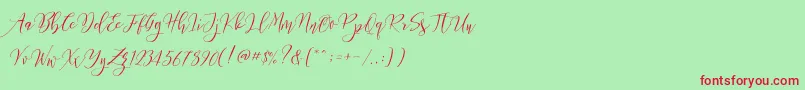 Шрифт Frutilla Script – красные шрифты на зелёном фоне
