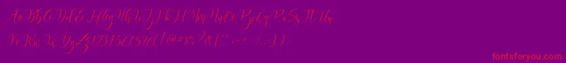 Frutilla Script Font – Red Fonts on Purple Background