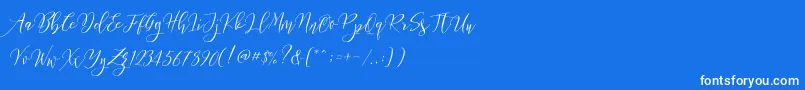 Frutilla Script Font – White Fonts on Blue Background