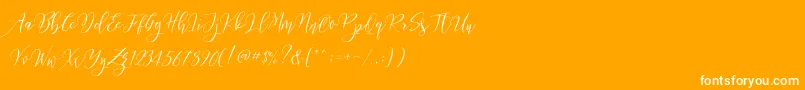 Frutilla Script Font – White Fonts on Orange Background