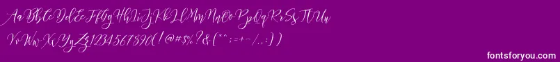 Frutilla Script-Schriftart – Weiße Schriften auf violettem Hintergrund