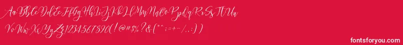 Frutilla Script Font – White Fonts on Red Background