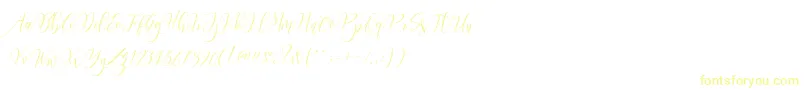 Frutilla Script-Schriftart – Gelbe Schriften auf weißem Hintergrund
