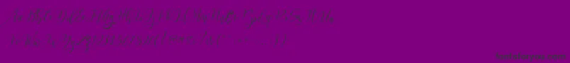 Frutilla Script-Schriftart – Schwarze Schriften auf violettem Hintergrund