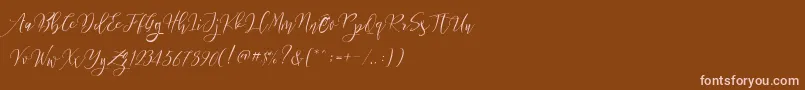 フォントFrutilla Script – 茶色の背景にピンクのフォント