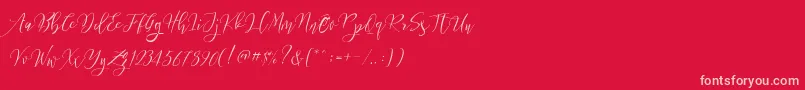 Frutilla Script Font – Pink Fonts on Red Background