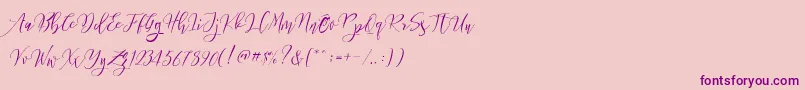 Frutilla Script-Schriftart – Violette Schriften auf rosa Hintergrund