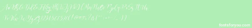 Fonte Frutilla Script – fontes brancas em um fundo verde