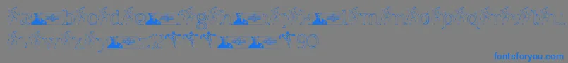 フォントFTF Indonesiana Sketch Serif v 1 – 灰色の背景に青い文字