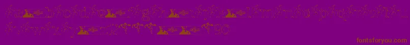 Шрифт FTF Indonesiana Sketch Serif v 1 – коричневые шрифты на фиолетовом фоне