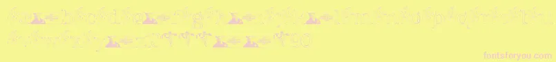 FTF Indonesiana Sketch Serif v 1 Font – Pink Fonts on Yellow Background