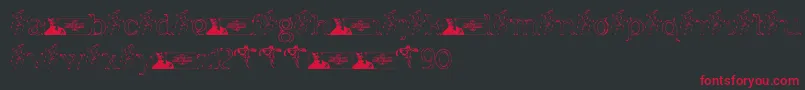 FTF Indonesiana Sketch Serif v 1 Font – Red Fonts on Black Background