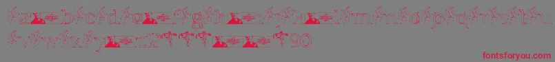 フォントFTF Indonesiana Sketch Serif v 1 – 赤い文字の灰色の背景