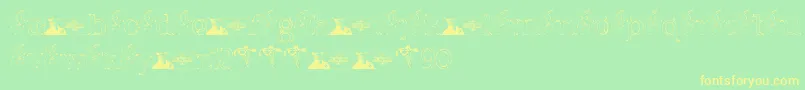 fuente FTF Indonesiana Sketch Serif v 1 – Fuentes Amarillas Sobre Fondo Verde
