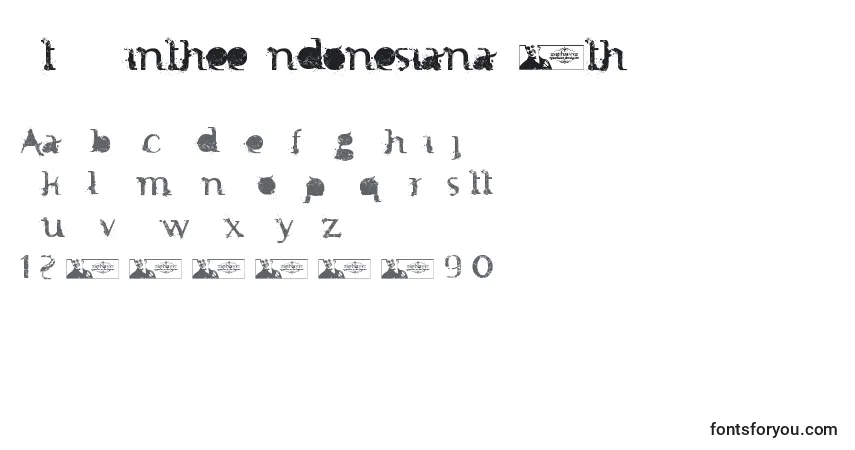 FTF Minthee Indonesiana  3thフォント–アルファベット、数字、特殊文字