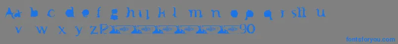 FTF Minthee Indonesiana  3th Font – Blue Fonts on Gray Background