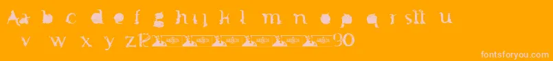 FTF Minthee Indonesiana  3th Font – Pink Fonts on Orange Background
