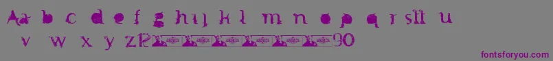 FTF Minthee Indonesiana  3th Font – Purple Fonts on Gray Background