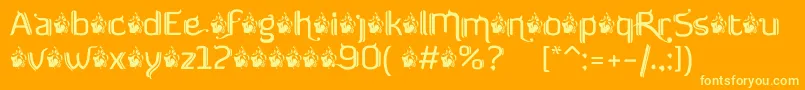 FTF Semar Poenakawan    DEMO VERSION Font – Yellow Fonts on Orange Background