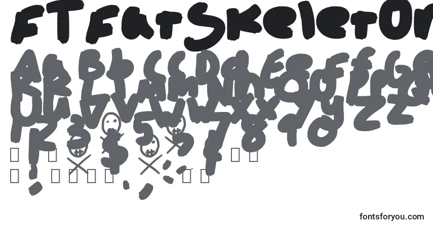 Czcionka FTFatSkeleton Regular – alfabet, cyfry, specjalne znaki