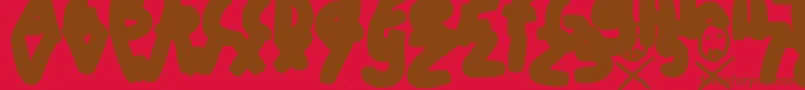 フォントFTFatSkeleton Regular – 赤い背景に茶色の文字