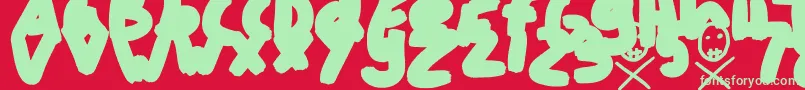 FTFatSkeleton Regular Font – Green Fonts on Red Background