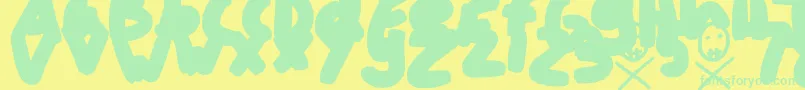 FTFatSkeleton Regular-Schriftart – Grüne Schriften auf gelbem Hintergrund
