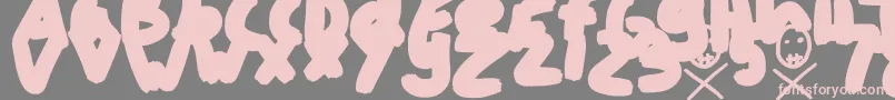 フォントFTFatSkeleton Regular – 灰色の背景にピンクのフォント