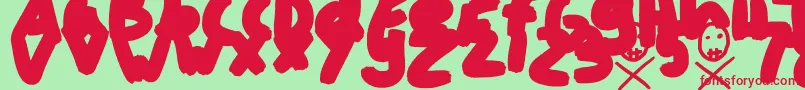 FTFatSkeleton Regular Font – Red Fonts on Green Background