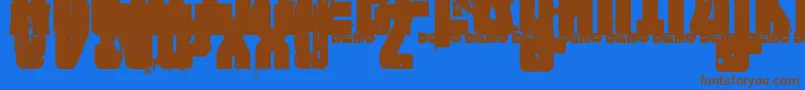 FTNIPD   Font – Brown Fonts on Blue Background