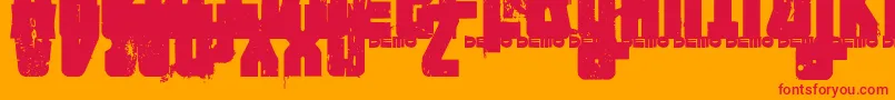 フォントFTNIPD   – オレンジの背景に赤い文字