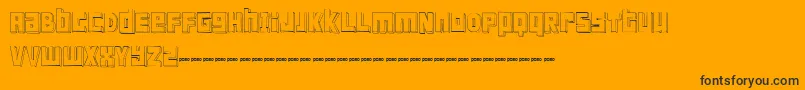 FTScanwhiDemo-Schriftart – Schwarze Schriften auf orangefarbenem Hintergrund