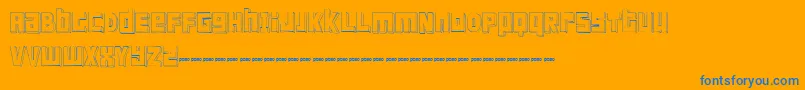 FTScanwhiDemo-Schriftart – Blaue Schriften auf orangefarbenem Hintergrund