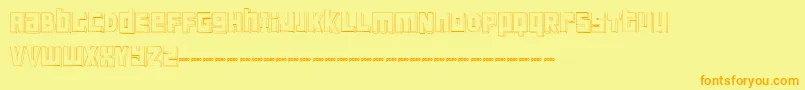 FTScanwhiDemo-Schriftart – Orangefarbene Schriften auf gelbem Hintergrund