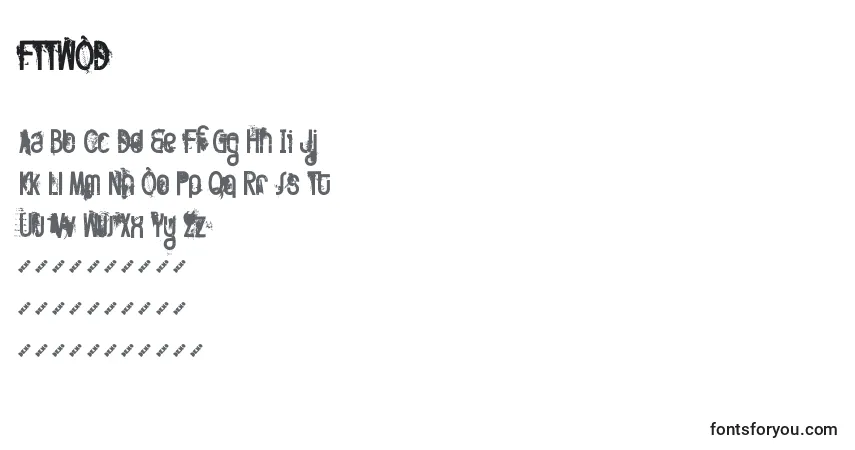 A fonte FTTWOD   (127356) – alfabeto, números, caracteres especiais